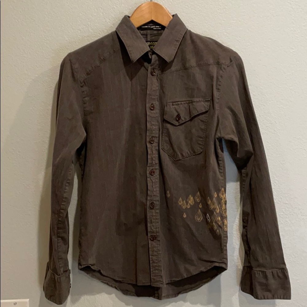 Volcom Men’s Long Sleeve Button Down Size Small - image 1